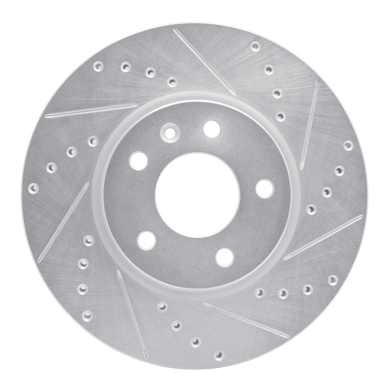 Buick Encore GX Brake Rotor (1) - Front Right - R1 Concepts - Drilled & Slotted - Silver - `11-`25